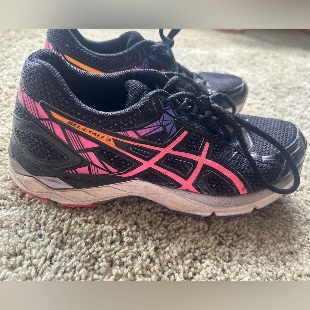 ASICS Women's Black and Pink Gel-Excite Shoes